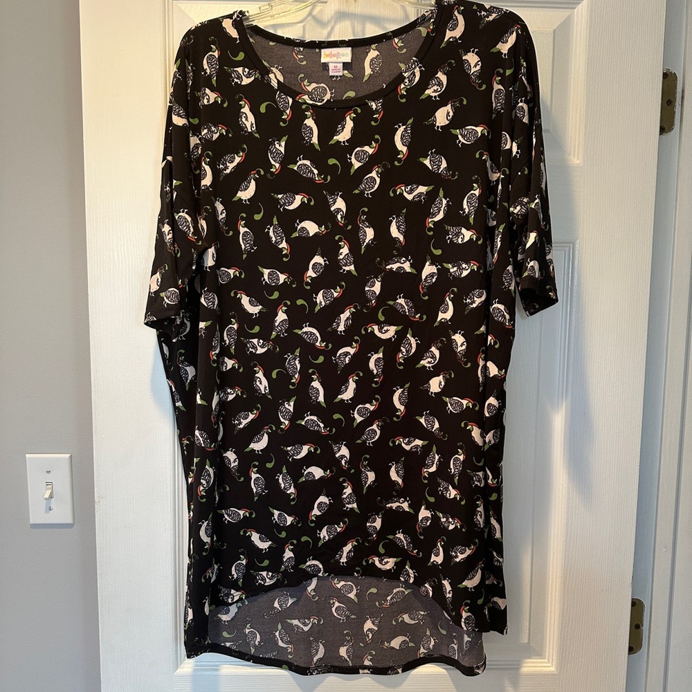 LuLaRoe Black Bird Print Tunic